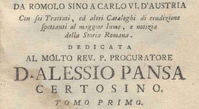 C.M. 13. E. 6 – OPERA DEI COSTUMI E RITI DEGLI ANTICHI ROMANI ESPOSTI PER NOTE. ANTONIO RAIMONDO PIACENTI. 1760