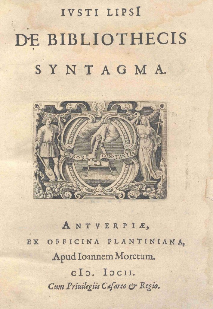 C.M. 7. B. 2 – DE BIBLIOTHECIS SYNTAGMA. GIUSTO LIPSIO. 1602