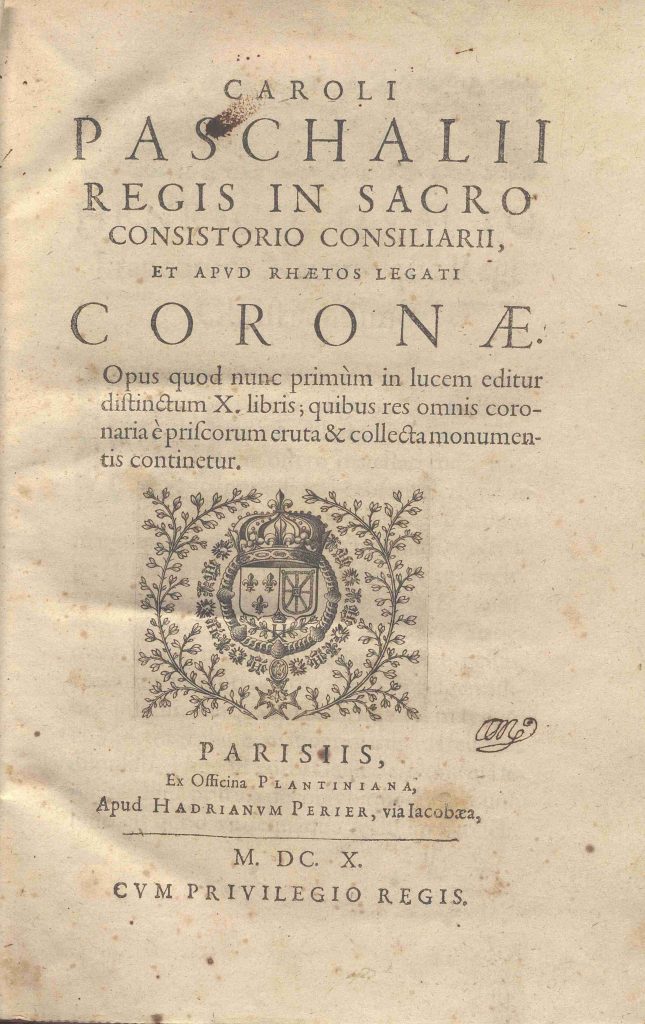 C.M. 7. B. 9 – CORONAE. CARLO PASQUALI. 1610