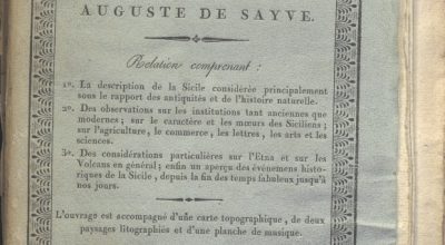C.M.20.H.23 – VOYAGE EN SICILIE FAIT EN 1820 ET 1821. AUGUSTE DE SAYVE. TOMO I