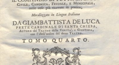 CM.16.B.14 – IL DOTTOR VOLGARE DIVISO IN 6 TOMI. GIOVAN BATTISTA DE LUCA. 1760. TOMO IV PARTE SECONDA