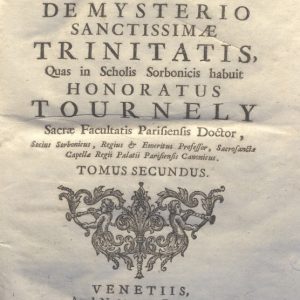 CM.16.B.18 - THEOLOGIA DOGMATICA. HONORATUS TOURNELY. 1755. TOMO II