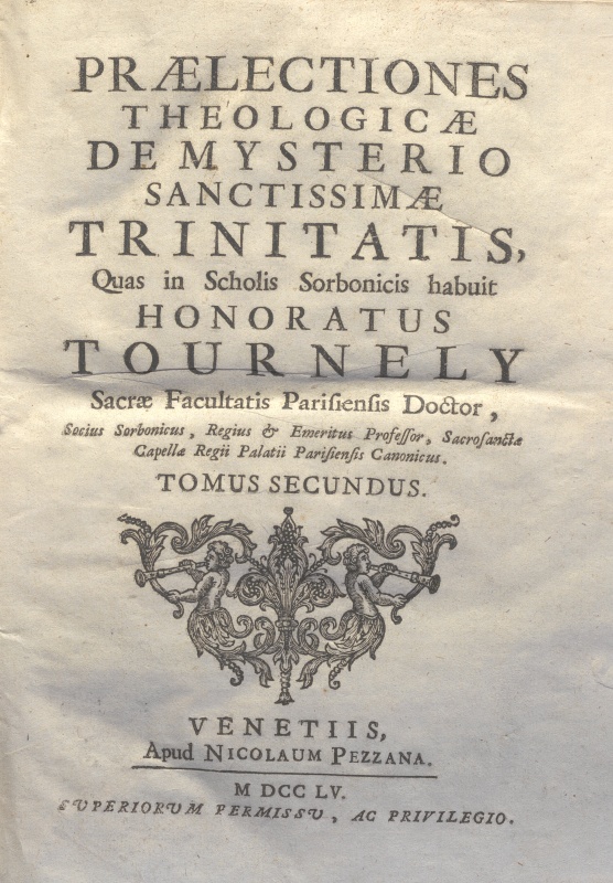 CM.16.B.18 – THEOLOGIA DOGMATICA. HONORATUS TOURNELY. 1755. TOMO II