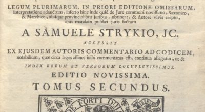 CM.19.G.13 – COMMENTARIA IN QUINQUAGINTA LIBROS PANDECTARUM. JOHANNIS BRUNNEMANNI. 1762. TOMO II