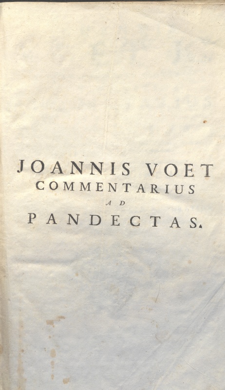 CM.19.H.18 – COMMENTARIUS AD PANDECTAS. JOANNIS VOET. 1775. TOMO II