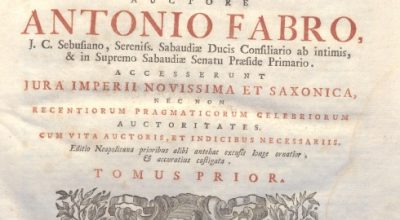 CM.19.E.13 – CODEX FABRIANUS. ANTONIO FABRO. 1755. TOMO I