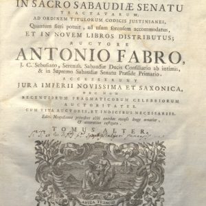 CM.19.E.14 - CODEX FABRIANUS. ANTONIO FABRO. 1755. TOMO II