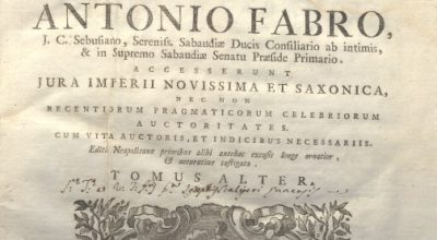 CM.19.E.14 – CODEX FABRIANUS. ANTONIO FABRO. 1755. TOMO II