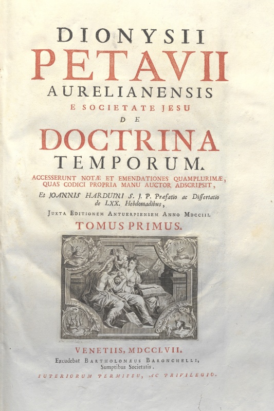 CM.19.E.10 – DOCTRINA TEMPORUM. DIONISII PETAVII. 1757. TOMI I