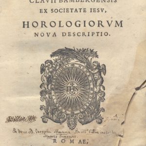 CM.2.E.21 - HOROLOGIORUM NOVA DESCRIPTIO. CHRISTOPH CAVIUS. 1599