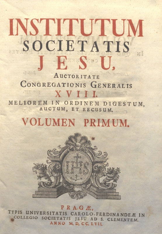 CM.18.H.7 – INSTITUTUM SOCIETAS. COLLEGIO SOCIETATIS JESU AD S. CLEMENTE JESU. 1757