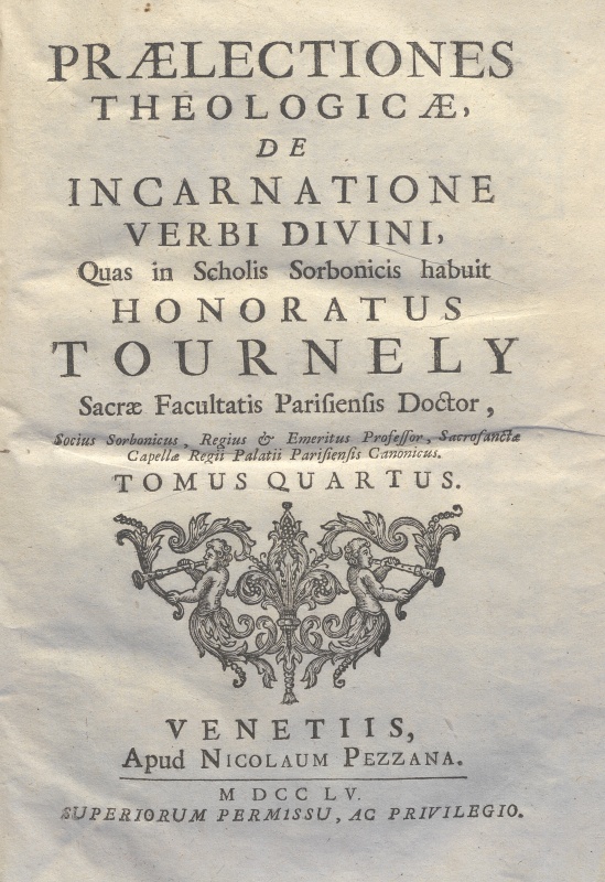 CM.16.B.20 – THEOLOGIA DOGMATICA. HONORATUS TOURNELY. 1755. TOMO IV