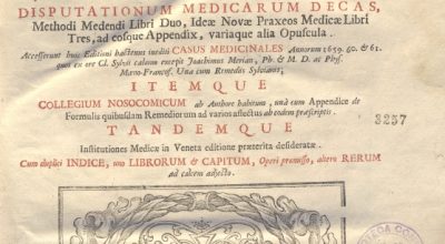 A. 15. 1. 16 – OPERA MEDICA. FRANCISCUS DE LE BOE SYLVIUS. 1707