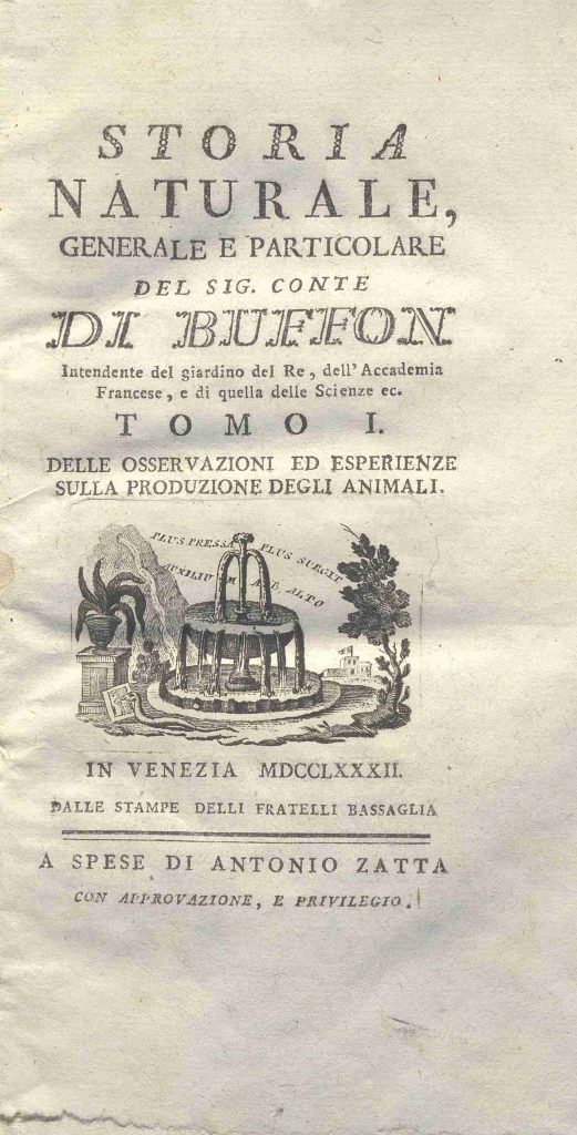 C.M. 3. 5. 1 – STORIA NATURALE GENERALE E PARTICOLARE. GEORGES LOUIS LECLERC CINTE DI BUFFON. 1782