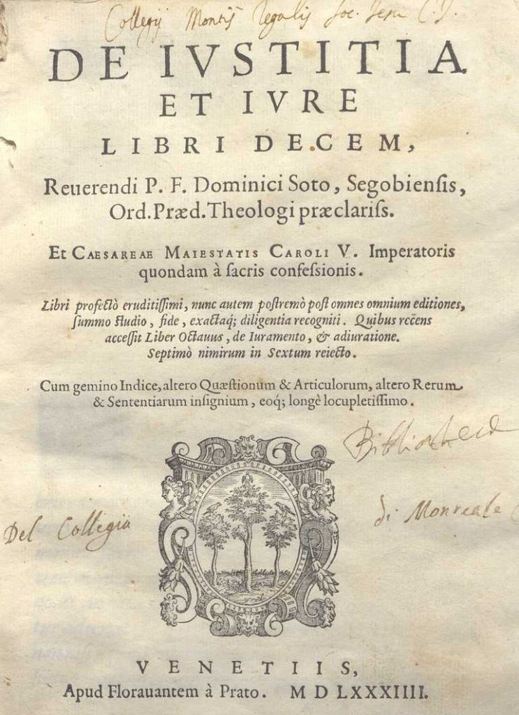 CM.2.D.18 – DE IUSTITIA ET IURE LIBRI DECEM. DOMINGO DE SOTO. 1583