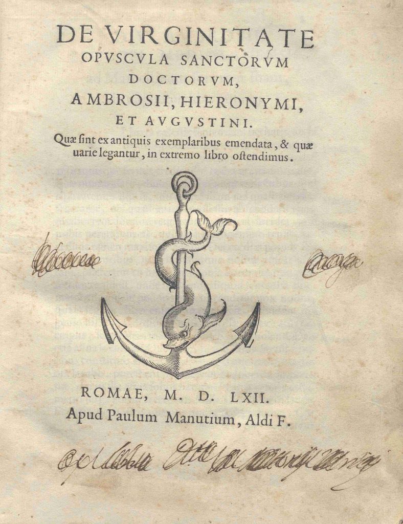 CM. 2. D. 6 – DE VIRGINITATE.  PAULUM MANUTIUM. 1562