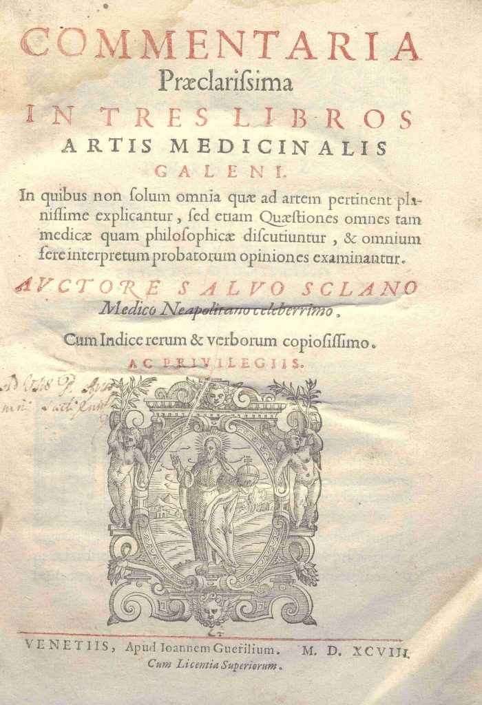 CM. 2. E. 20 – COMMENTARIA. SALVO SCLANO. 1598