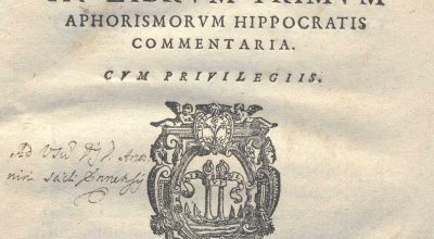 CM. 2. E. 11 – COMMENTARIA IN LIBRUM PRIMUN APHORISMORUM HIPPOCRATIS. SALVI SCLANI. 1583