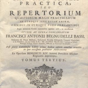 CM.19.F.19 - BIBLIOTHECA JURIS CANONICO-CIVILIS. CETERIS AUCTIOR. 1758. TOMO III