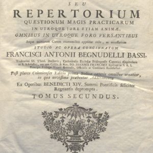 CM.19.F.18 - BIBLIOTHECA JURIS CANONICO-CIVILIS. CETERIS AUCTIOR. 1757. TOMO II