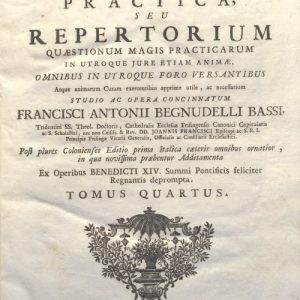 CM.19.F.20- BIBLIOTHECA JURIS CANONICO-CIVILIS. CETERIS AUCTIOR. 1758. TOMO IV