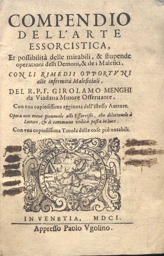 COMPENDIO DELL’ARTE ESORCISTICA. MENGHI GIROLAMO, 1610