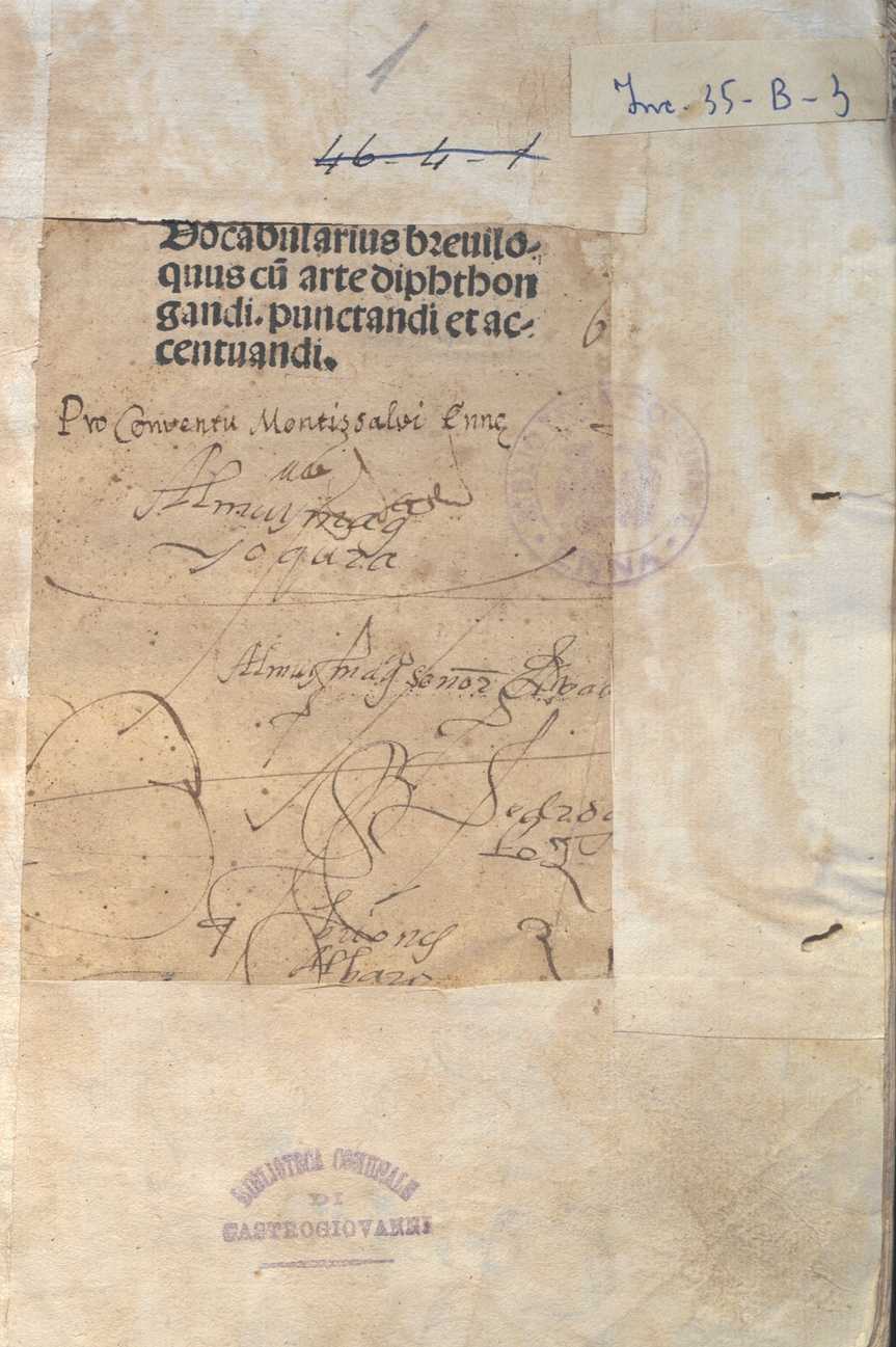 REUCHLIN,JOHANNES, VOCABULARIUS BREVILOQUUS.(PRECEDONO)GUARINUS VERONENSIS, DE DIPHTONGIS, JOHANNES DE LAPIDE, DIALOGUS DE ARTE PUNCTANDI. NORIMBERGA 1498