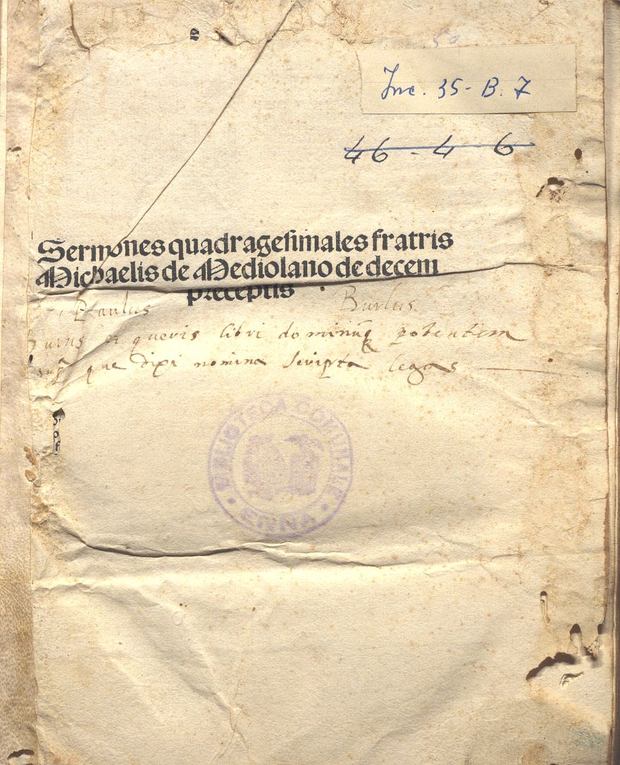 CARCANO MICHELE, SERMONARIUM DE DECEM PRAECEPTIS. VENEZIA 1492