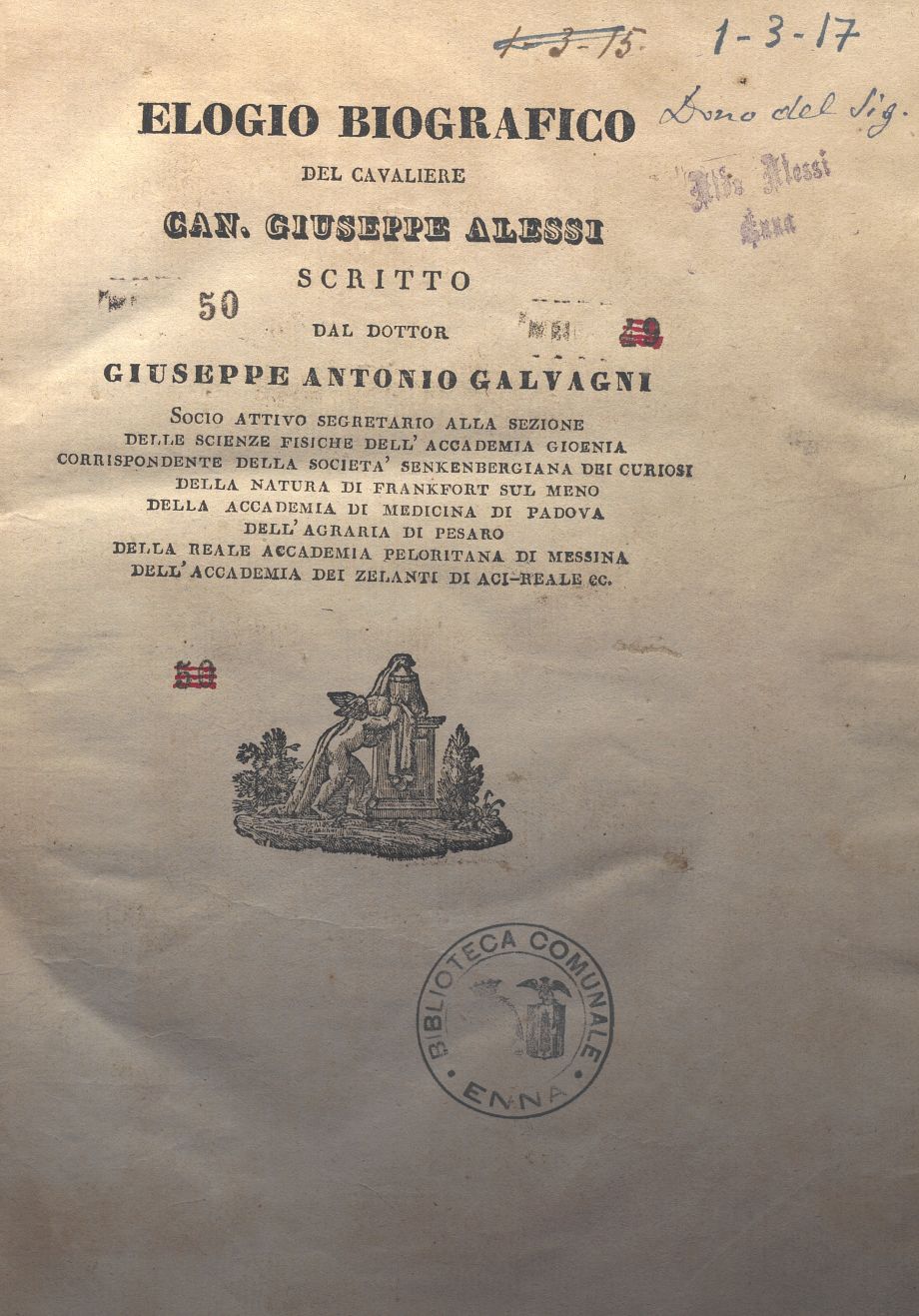 STORIA CRITICA DI SICILIA DAI TEMPI FAVOLOSI INSINO ALLA CADUTA DELL’IMPERO ROMANO – DIVISA IN QUATTRO VOLUMI- SCRITTA DAL CAN. GIUSEPPE ALESSI – Volume 2 – parte seconda
