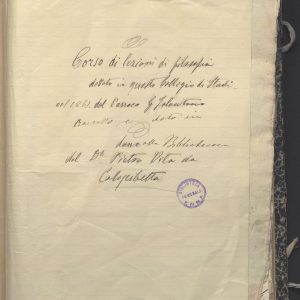 Lezioni di Filosofia dettate dal Parroco Giuseppe Falautano