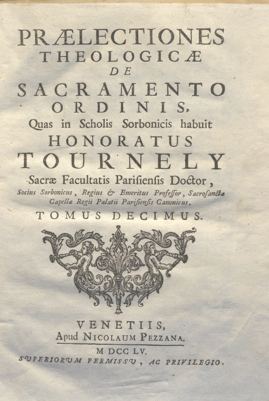CM.16.B.24 - THEOLOGIA DOGMATICA. HONORATUS TOURNELY. 1755. TOMO X