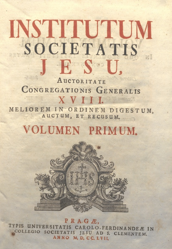 CM.18.H.7 - INSTITUTUM SOCIETAS. COLLEGIO SOCIETATIS JESU AD S. CLEMENTE JESU. 1757