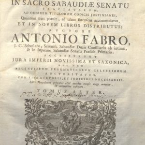 CM.19.E.14 - CODEX FABRIANUS. ANTONIO FABRO. 1755. TOMO II