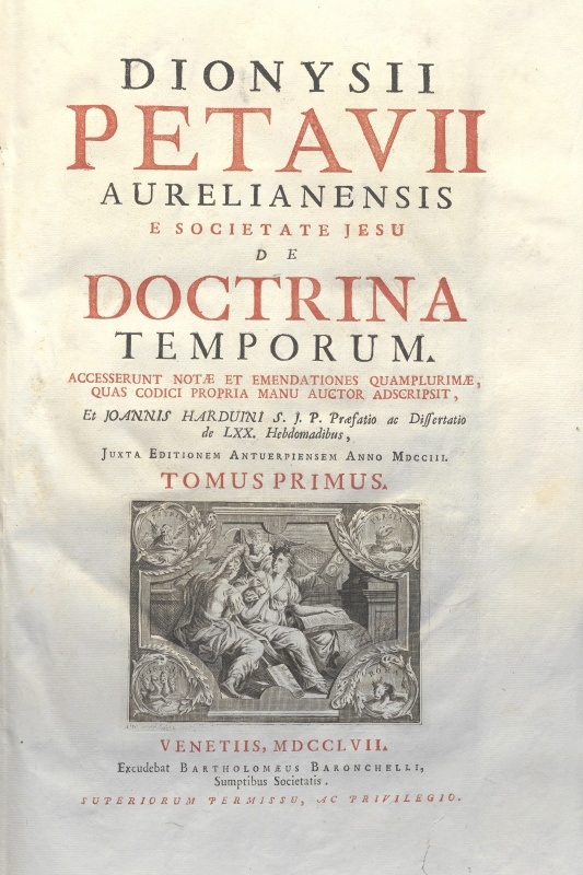 CM.19.E.10 - DOCTRINA TEMPORUM. DIONISII PETAVII. 1757. TOMI I