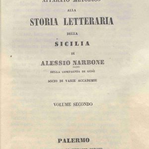 C.M.18.6.42 - BIBLIOGRAFIA SICOLA SISTEMATICA. ALESSIO NARBONE. 1851