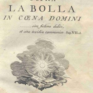 C.M.13.E.9 - RIFLESSIONI SOPRA LA BOLLA IN COENA DOMINI DI TOMMASO ANTONIO CONTIN. 1769